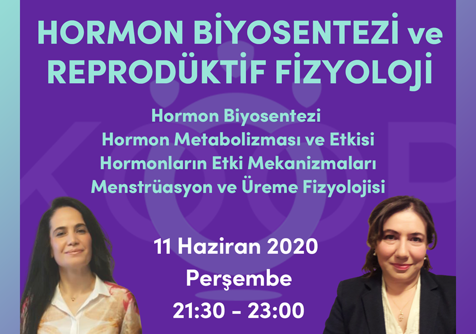 Holistik Kadın Sağlığı, 1. MODÜL: HORMON BİYOSENTEZİ ve REPRODÜKTİF FİZYOLOJİ, Kadın Sağlığı Eğitimi, Webinar, 11 Haziran 2020, Perşembe
